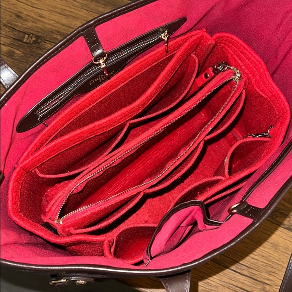 Amazon Elegant Checkered Tote Bag in Brown- OS - Picture 6 of 9